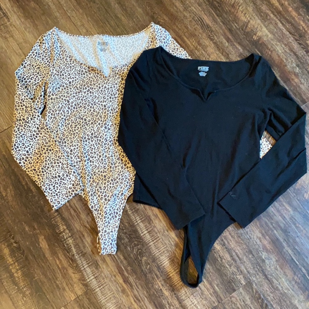 Pink Victoria’s Secret bodysuits